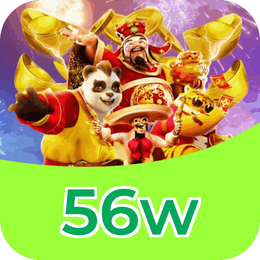 Interface do aplicativo 56w mostrando jogos disponíveis no iOS e Android